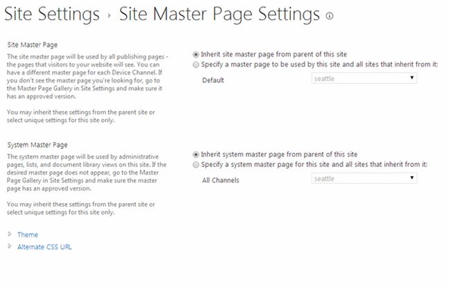 master page setting in sharepoint